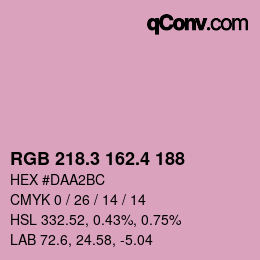 カラーコード: RGB 218.3 162.4 188 | qconv.com