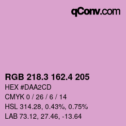 カラーコード: RGB 218.3 162.4 205 | qconv.com