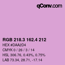 カラーコード: RGB 218.3 162.4 212 | qconv.com