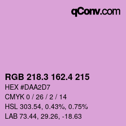 カラーコード: RGB 218.3 162.4 215 | qconv.com