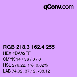カラーコード: RGB 218.3 162.4 255 | qconv.com