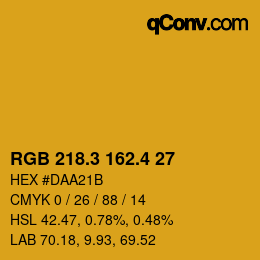 カラーコード: RGB 218.3 162.4 27 | qconv.com