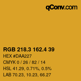 カラーコード: RGB 218.3 162.4 39 | qconv.com