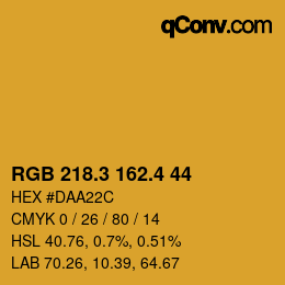 カラーコード: RGB 218.3 162.4 44 | qconv.com