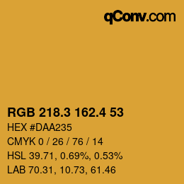カラーコード: RGB 218.3 162.4 53 | qconv.com
