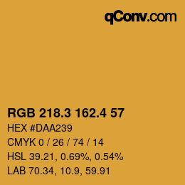 カラーコード: RGB 218.3 162.4 57 | qconv.com