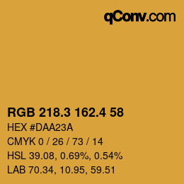 カラーコード: RGB 218.3 162.4 58 | qconv.com