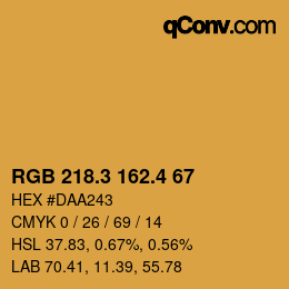 カラーコード: RGB 218.3 162.4 67 | qconv.com