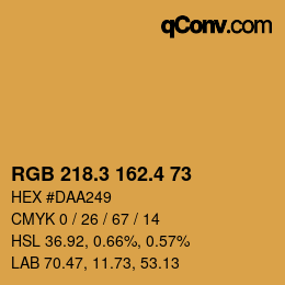 カラーコード: RGB 218.3 162.4 73 | qconv.com