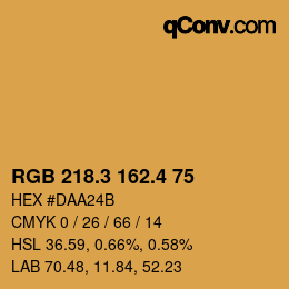 カラーコード: RGB 218.3 162.4 75 | qconv.com