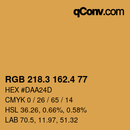 カラーコード: RGB 218.3 162.4 77 | qconv.com