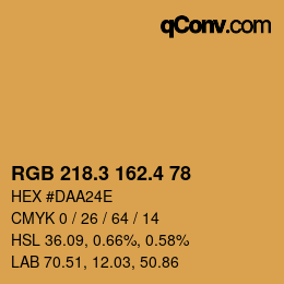 カラーコード: RGB 218.3 162.4 78 | qconv.com