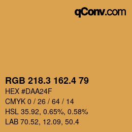 カラーコード: RGB 218.3 162.4 79 | qconv.com