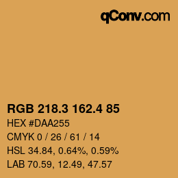 カラーコード: RGB 218.3 162.4 85 | qconv.com