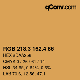 カラーコード: RGB 218.3 162.4 86 | qconv.com