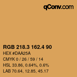 カラーコード: RGB 218.3 162.4 90 | qconv.com