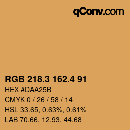 カラーコード: RGB 218.3 162.4 91 | qconv.com