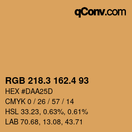 カラーコード: RGB 218.3 162.4 93 | qconv.com