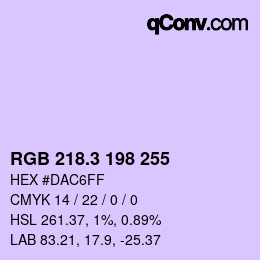 カラーコード: RGB 218.3 198 255 | qconv.com