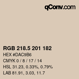Código de color: RGB 218.5 201 182 | qconv.com