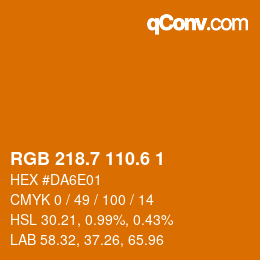 カラーコード: RGB 218.7 110.6 1 | qconv.com