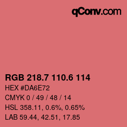 カラーコード: RGB 218.7 110.6 114 | qconv.com