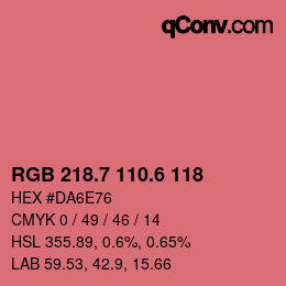 カラーコード: RGB 218.7 110.6 118 | qconv.com