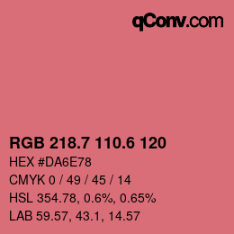 カラーコード: RGB 218.7 110.6 120 | qconv.com