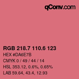 カラーコード: RGB 218.7 110.6 123 | qconv.com