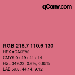 カラーコード: RGB 218.7 110.6 130 | qconv.com