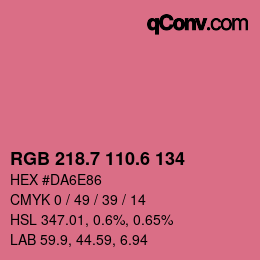 カラーコード: RGB 218.7 110.6 134 | qconv.com