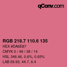 颜色代码: RGB 218.7 110.6 135 | qconv.com