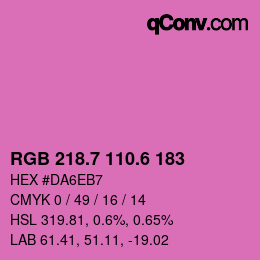 カラーコード: RGB 218.7 110.6 183 | qconv.com