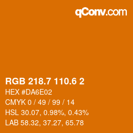 カラーコード: RGB 218.7 110.6 2 | qconv.com