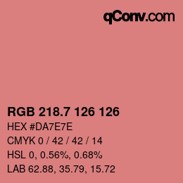 カラーコード: RGB 218.7 126 126 | qconv.com
