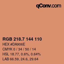 カラーコード: RGB 218.7 144 110 | qconv.com