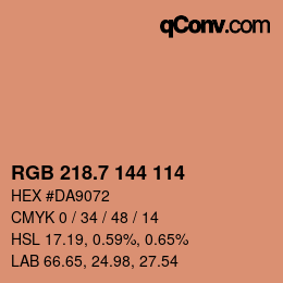 カラーコード: RGB 218.7 144 114 | qconv.com