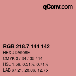 カラーコード: RGB 218.7 144 142 | qconv.com