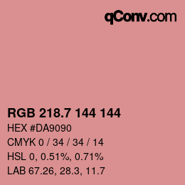 カラーコード: RGB 218.7 144 144 | qconv.com