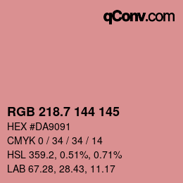 カラーコード: RGB 218.7 144 145 | qconv.com