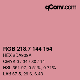 カラーコード: RGB 218.7 144 154 | qconv.com
