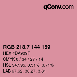 カラーコード: RGB 218.7 144 159 | qconv.com