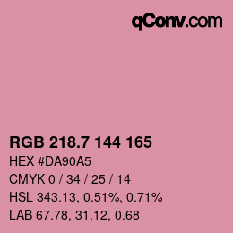 カラーコード: RGB 218.7 144 165 | qconv.com