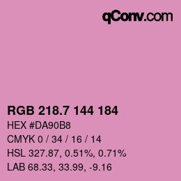 カラーコード: RGB 218.7 144 184 | qconv.com