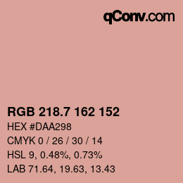 カラーコード: RGB 218.7 162 152 | qconv.com