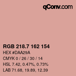 カラーコード: RGB 218.7 162 154 | qconv.com