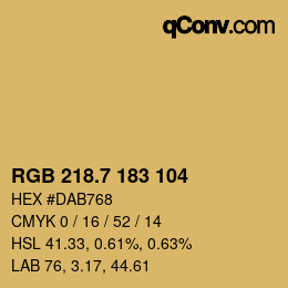 カラーコード: RGB 218.7 183 104 | qconv.com