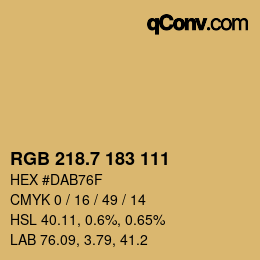 カラーコード: RGB 218.7 183 111 | qconv.com