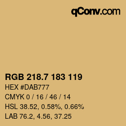 カラーコード: RGB 218.7 183 119 | qconv.com