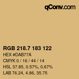カラーコード: RGB 218.7 183 122 | qconv.com